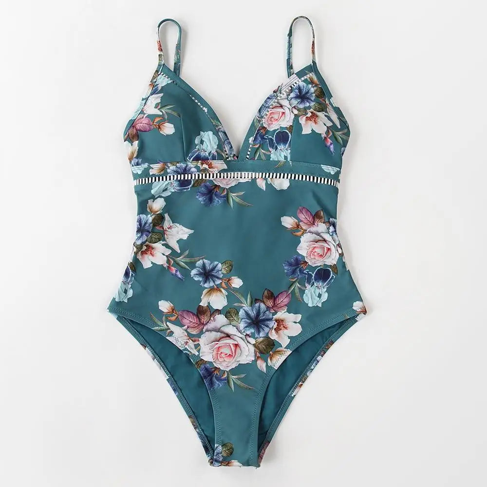 Maillot de bain fleuri femme 1 piece | Dame Fleur