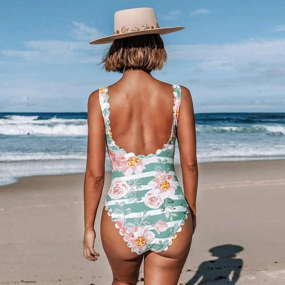 Maillot de bain fleuri une pièce | Dame Fleur