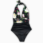 Maillot de Bain Noir Fleuri - Vignette | Dame Fleur