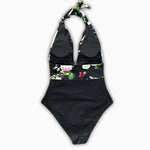 Maillot de Bain Noir Fleuri - Vignette | Dame Fleur