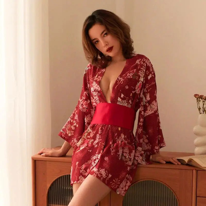Peignoir Kimono Fleuri Japonisant | Dame Fleur