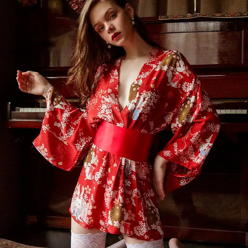 Peignoir Kimono Fleuri Japonisant | Dame Fleur