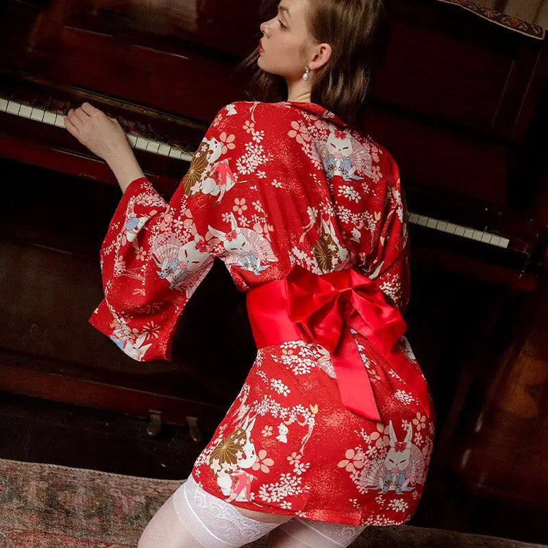 Peignoir Kimono Fleuri Japonisant | Dame Fleur