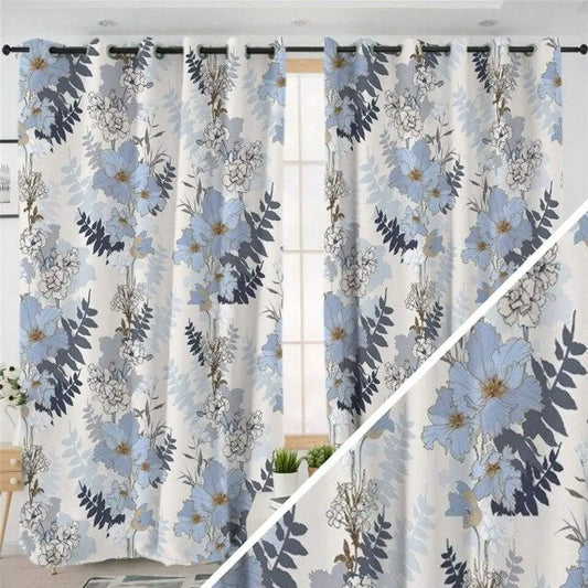 Rideau avec fleurs bleues | Dame Fleur