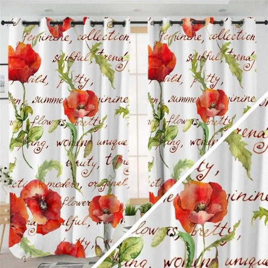 Rideau avec motif coquelicot | Dame Fleur