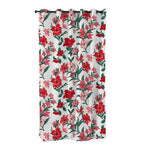 Rideau Blanc avec Fleurs Rouges - Vignette | Dame Fleur