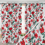 Rideau Blanc avec Fleurs Rouges - Vignette | Dame Fleur