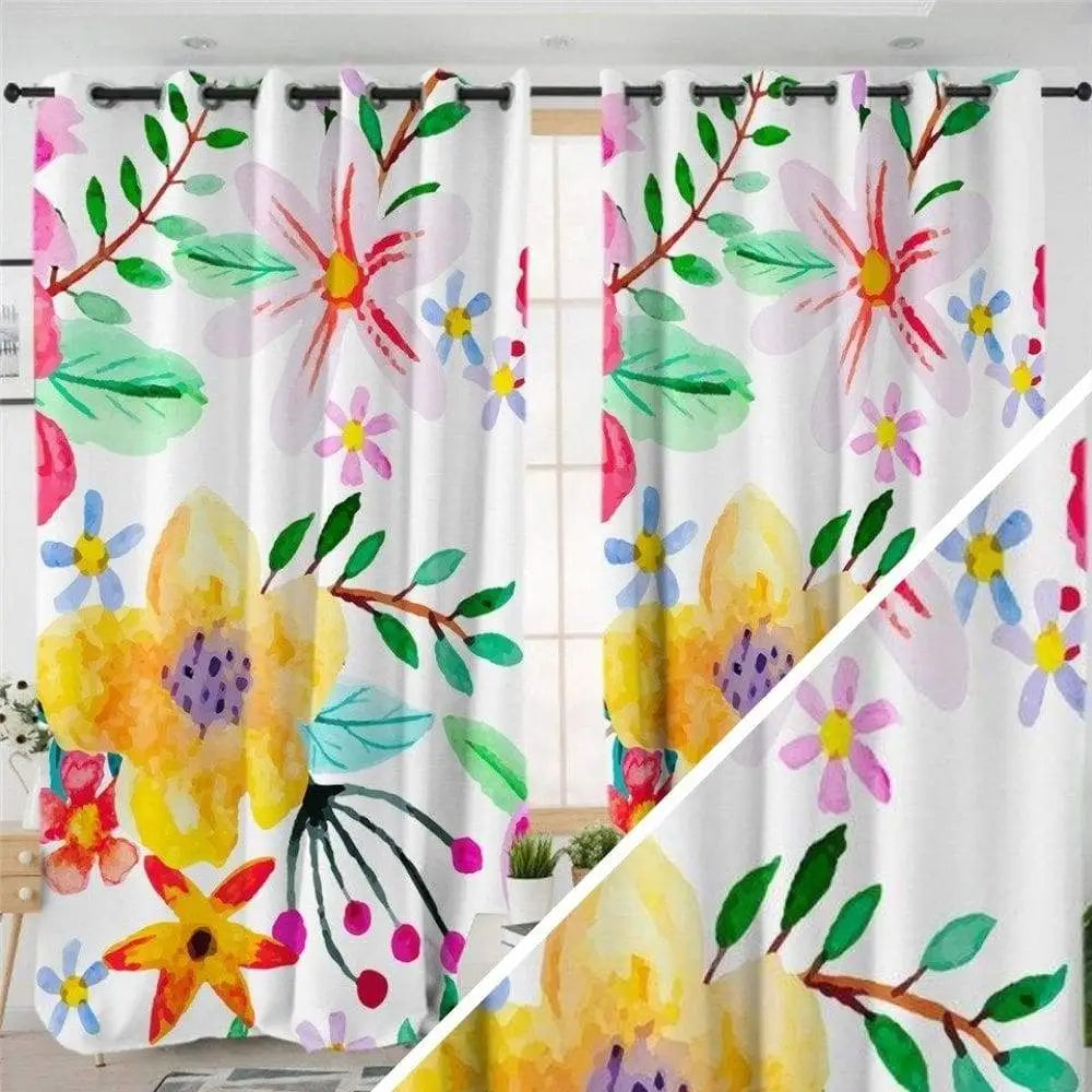 Rideau fleurs multicolores | Dame Fleur