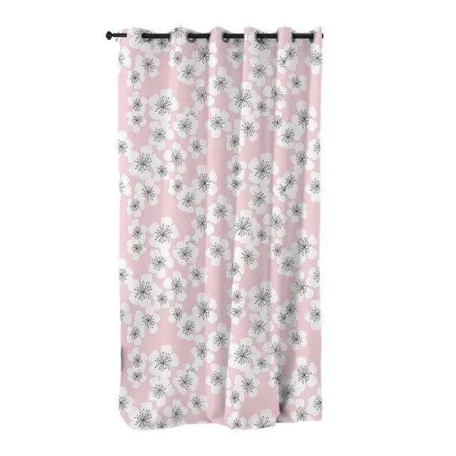 Rideau rose imprimé de fleurs | Dame Fleur