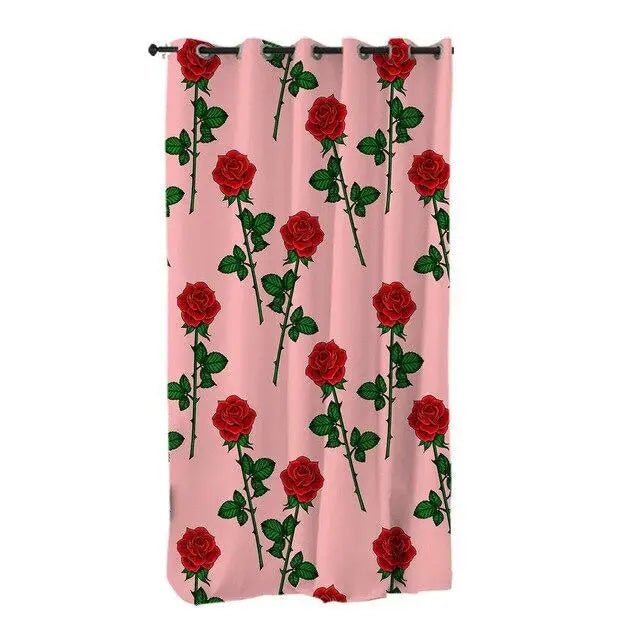 Rideau rose rouge | Dame Fleur