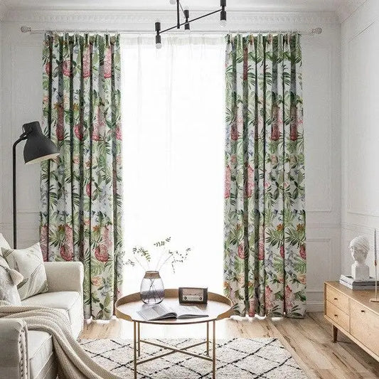 Rideaux fleuris pour salon | Dame Fleur