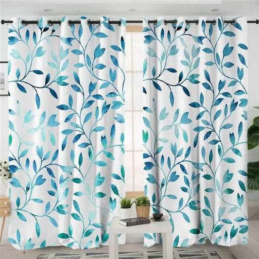 Rideaux fleurs bleues | Dame Fleur