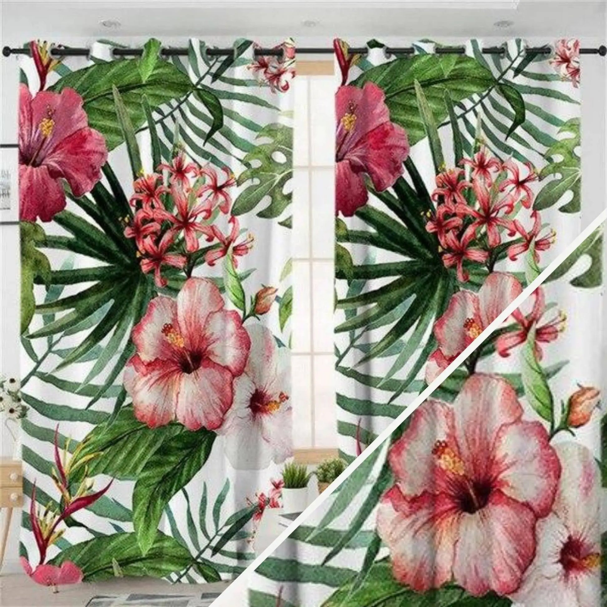 Rideaux fleurs tropicales | Dame Fleur