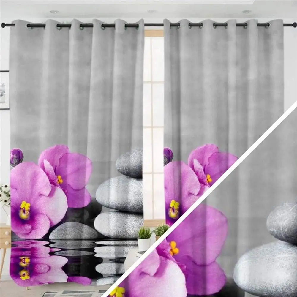 Rideaux galets orchidées | Dame Fleur