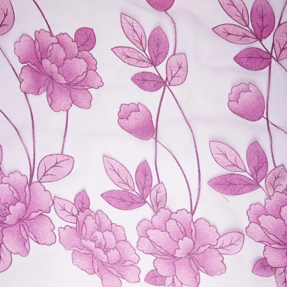 Rideaux roses imprimés fleuris | Dame Fleur