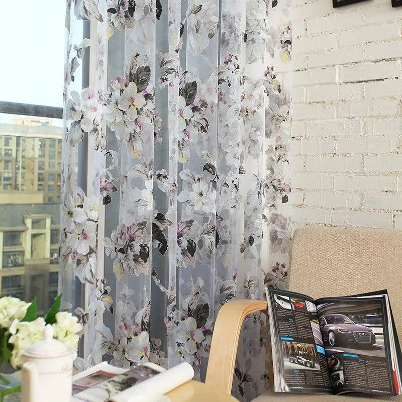 Rideaux transparents fleuris | Dame Fleur