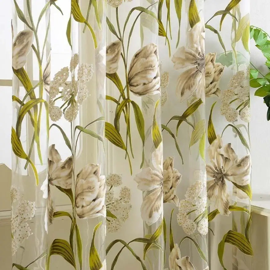 Rideaux voilage fleuri | Fleur&Fleuri