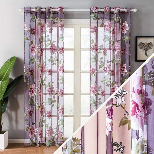 Rideaux voilage fleurs | Fleur&Fleuri