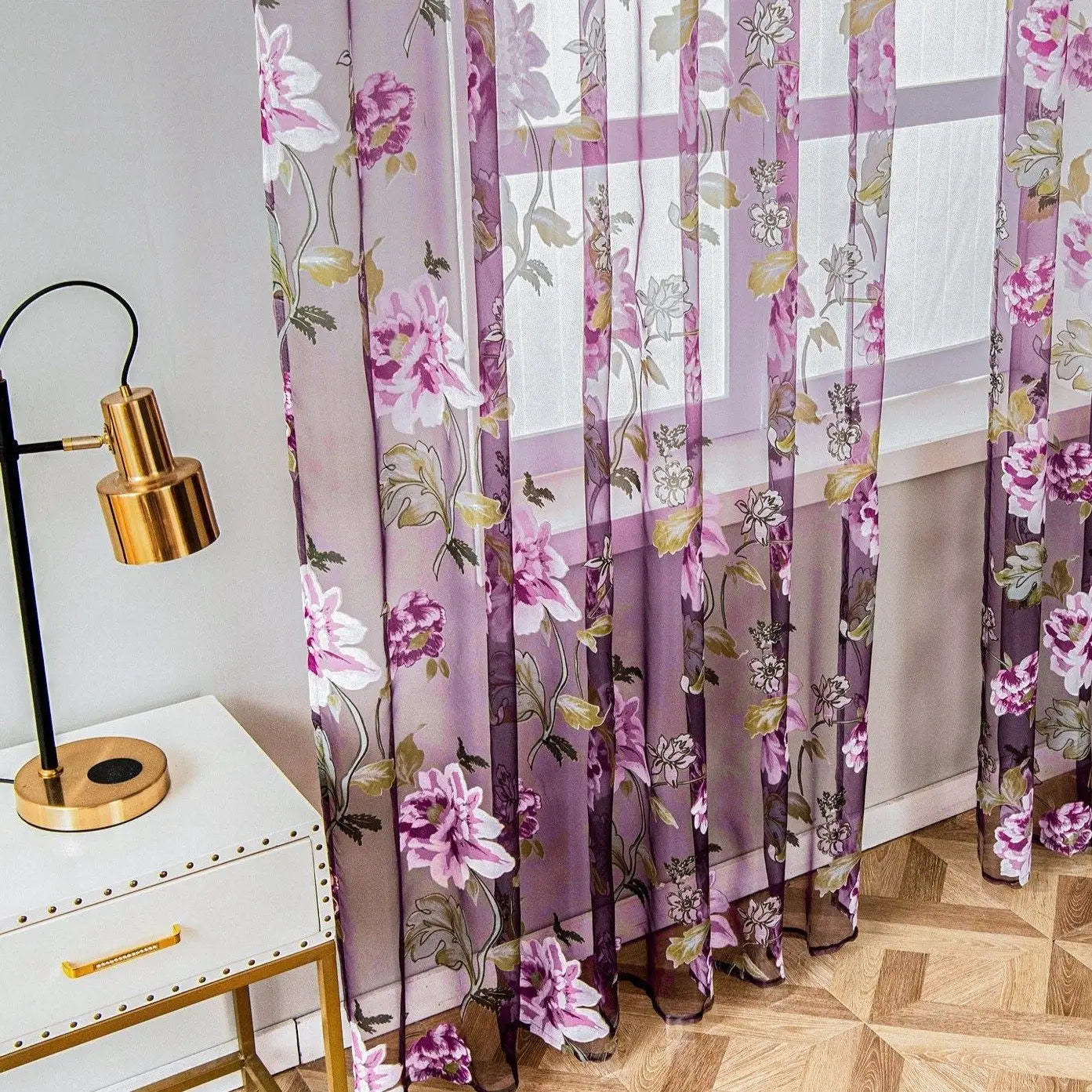 Rideaux voilage fleurs | Fleur&Fleuri