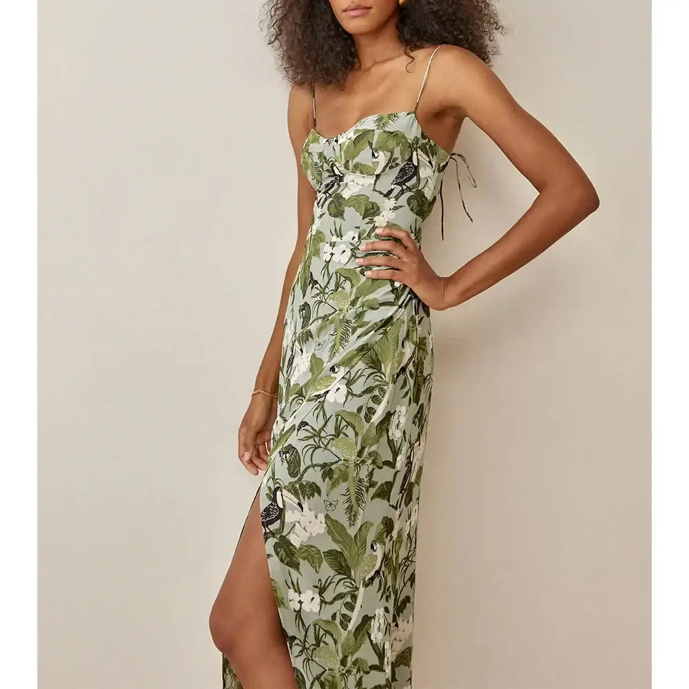 Robe à Bretelles Fleurs Mi-Longue | Dame Fleur