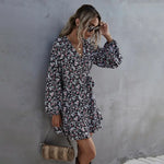 Robe à Fleurs Rouge et Noir - Vignette | Dame Fleur