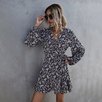 Robe à Fleurs Rouge et Noir - Vignette | Dame Fleur