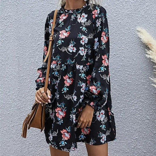 Robe Ample Courte Fleurie | Dame Fleur