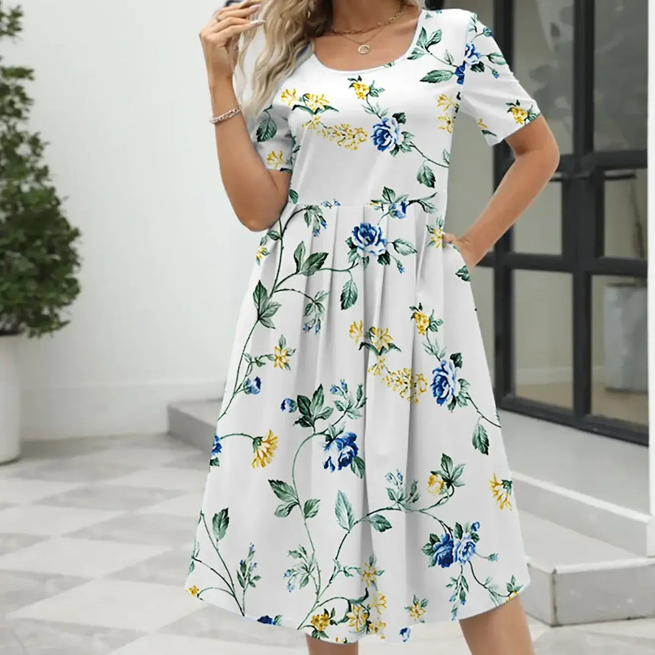 Robe Blanche Fleurie | Dame Fleur