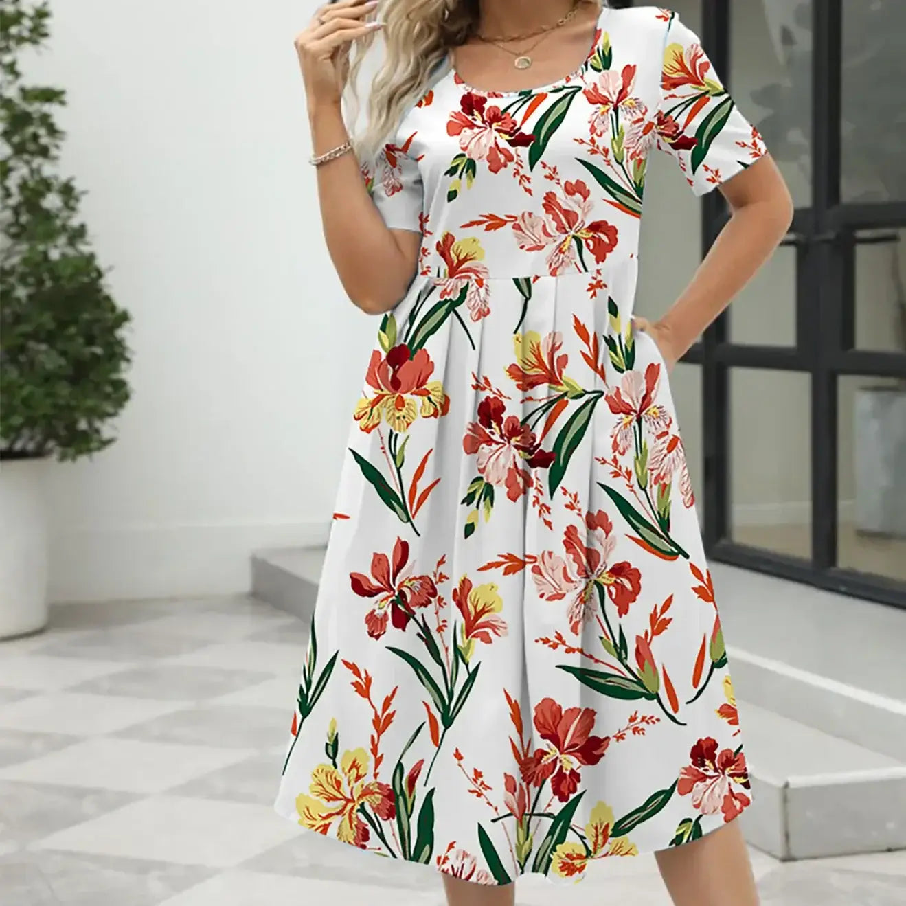 Robe Blanche Fleurie | Dame Fleur