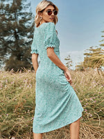 Robe Bleue à Fleurs - Vignette | Dame Fleur