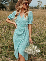 Robe Bleue à Fleurs - Vignette | Dame Fleur
