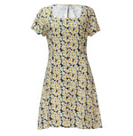 Robe Bleue à Fleurs Jaune - Vignette | Dame Fleur
