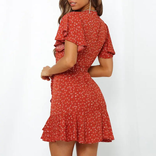 Robe Bohème Fleurie Courte | Dame Fleur