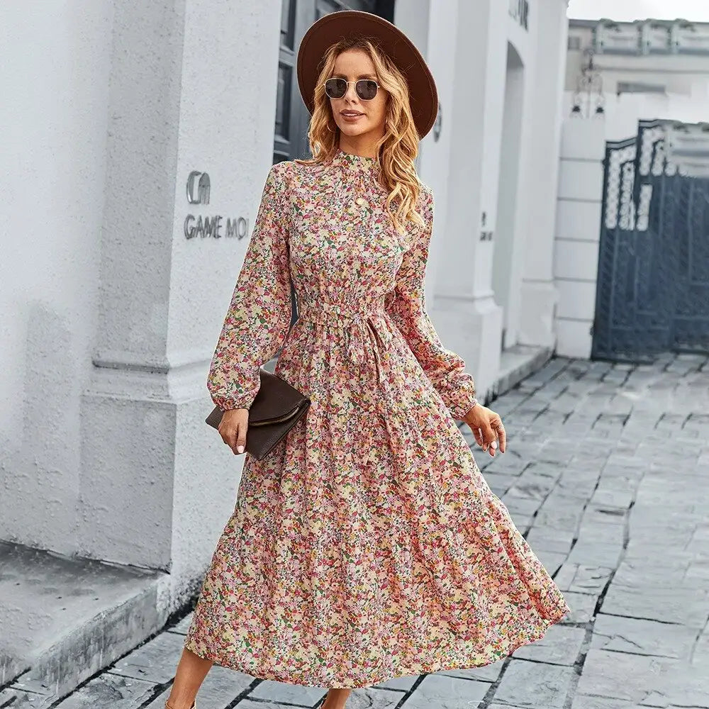 Robe Bohème Fleurie Manche Longue | Dame Fleur