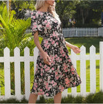 Robe Bohème Fleurie Midi - Vignette | Dame Fleur