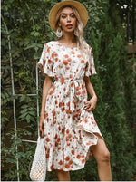 Robe Bohème Fleurie Midi - Vignette | Dame Fleur