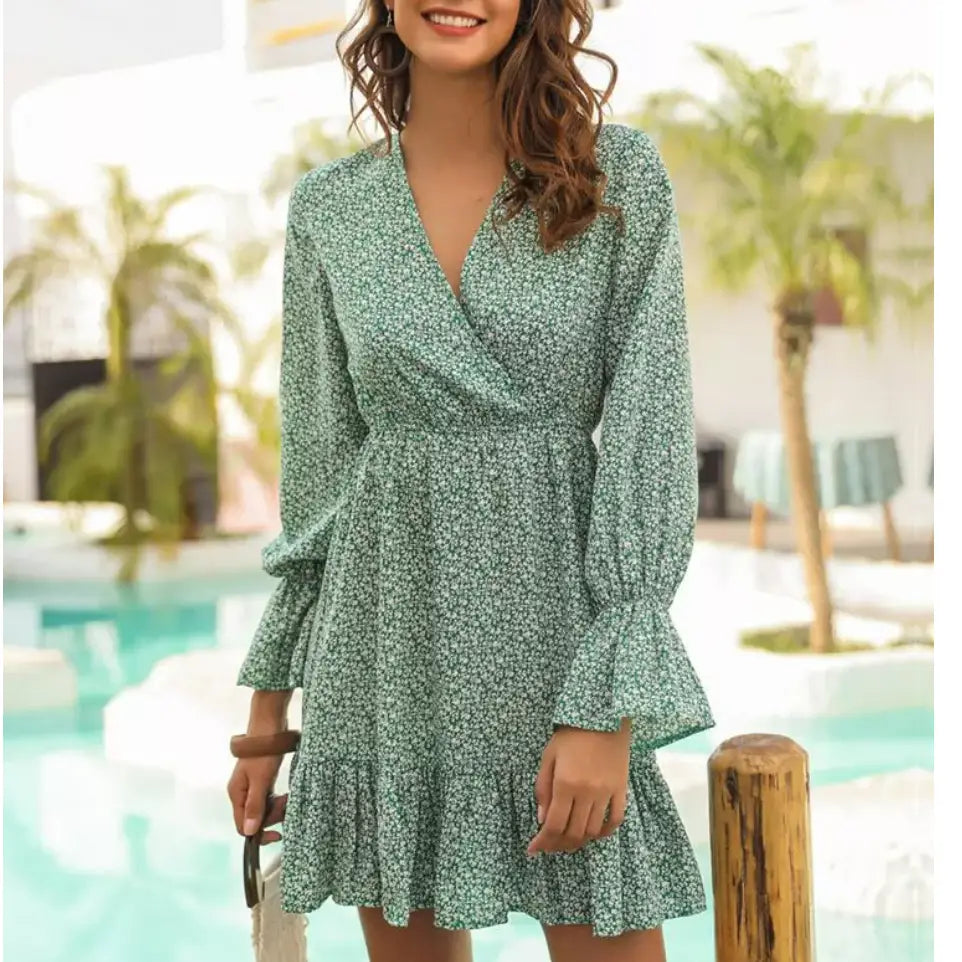 Robe Cache Cœur Fluide Fleurie | Dame Fleur