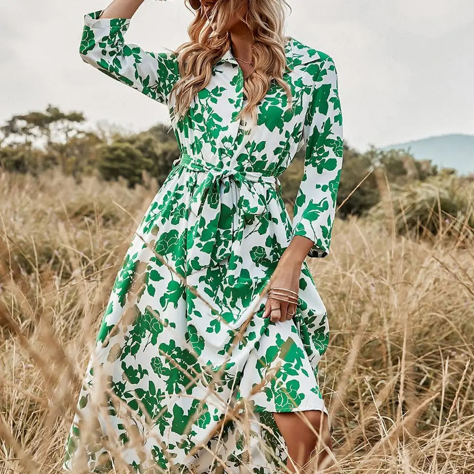 Robe Chemisier à Fleurs | Dame Fleur