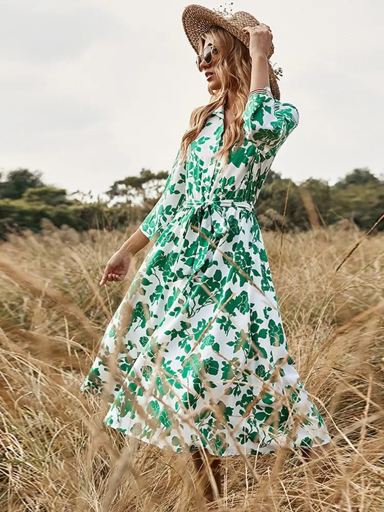 Robe Chemisier à Fleurs | Dame Fleur