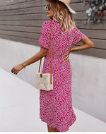 Robe Chemisier à Fleurs Mi-Longue - Vignette | Dame Fleur