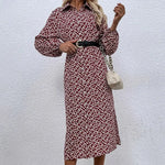 Robe Chemisier Fleurie Mi-Longue - Vignette | Dame Fleur