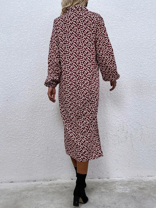 Robe Chemisier Fleurie Mi-Longue | Dame Fleur