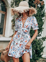 Robe Courte à Fleurs Chic - Vignette | Dame Fleur