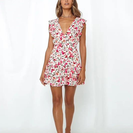 Robe Courte à Fleurs Eté Femme | Dame Fleur