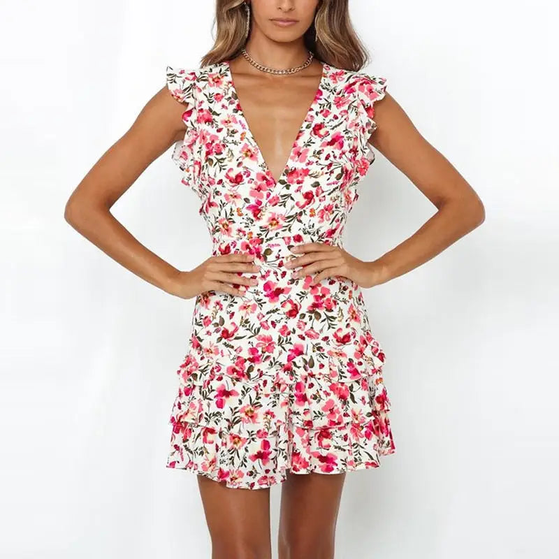 Robe Courte à Fleurs Eté Femme | Dame Fleur