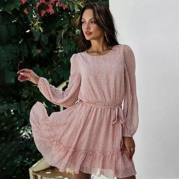 Robe Courte en Crêpe Fleurie | Dame Fleur