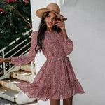 Robe Courte en Crêpe Fleurie - Vignette | Dame Fleur