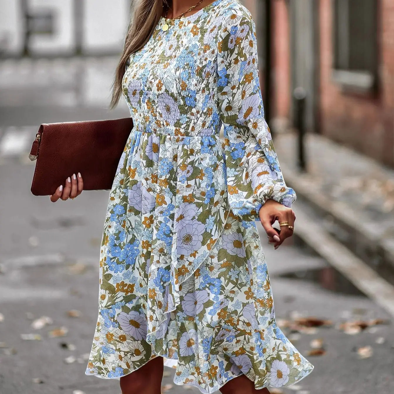 Robe Courte Evasée Fleurie | Dame Fleur