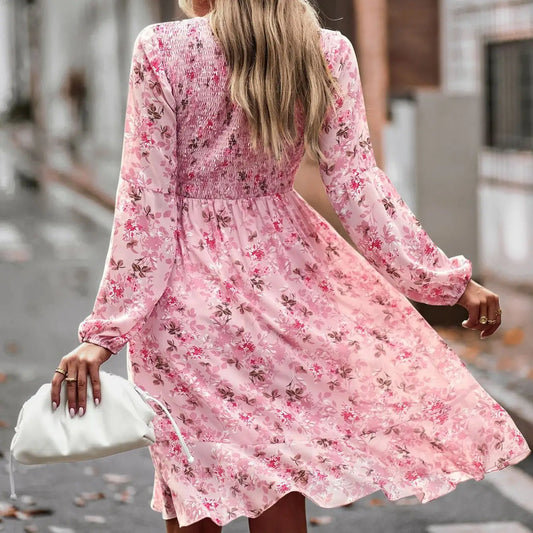 Robe Courte Evasée Fleurie | Dame Fleur