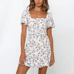 Robe Courte Fleurie Chic - Vignette | Dame Fleur